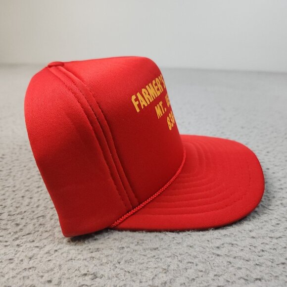 Vintage Trucker Hat Snapback Cap Farmer's Elevator Mt Vernon Il Red Foam Rope - Picture 4 of 11